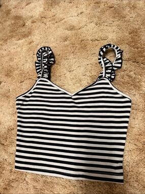 Ruffle Stripe Crop Top